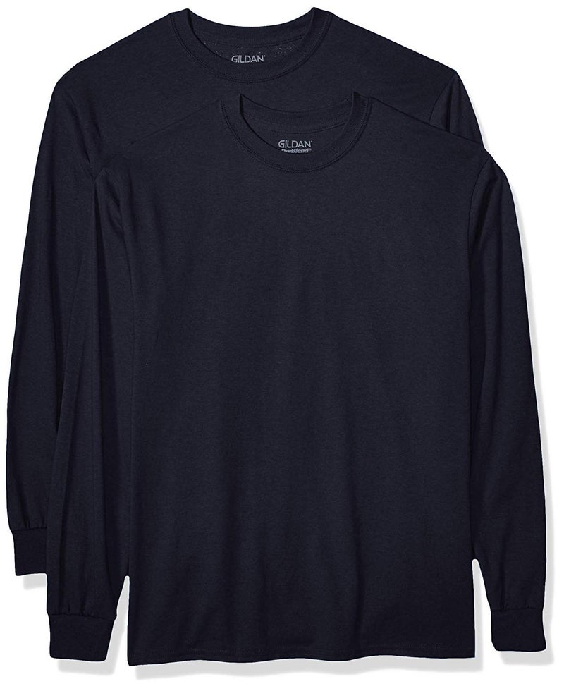 Gildan Adult DryBlend Long Sleeve T-Shirt, Style G8400, 2-Pack, Navy, 2X-Large - Image 1